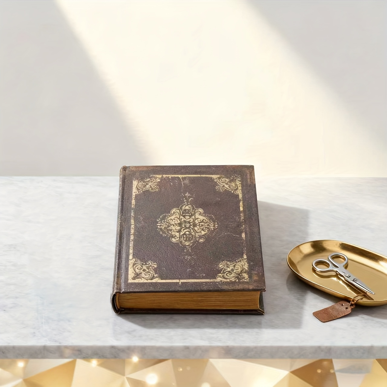 Vintage Leather Book Box Handcrafted Jewelry Holder